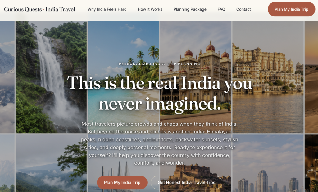 A travel website we built for a small business.